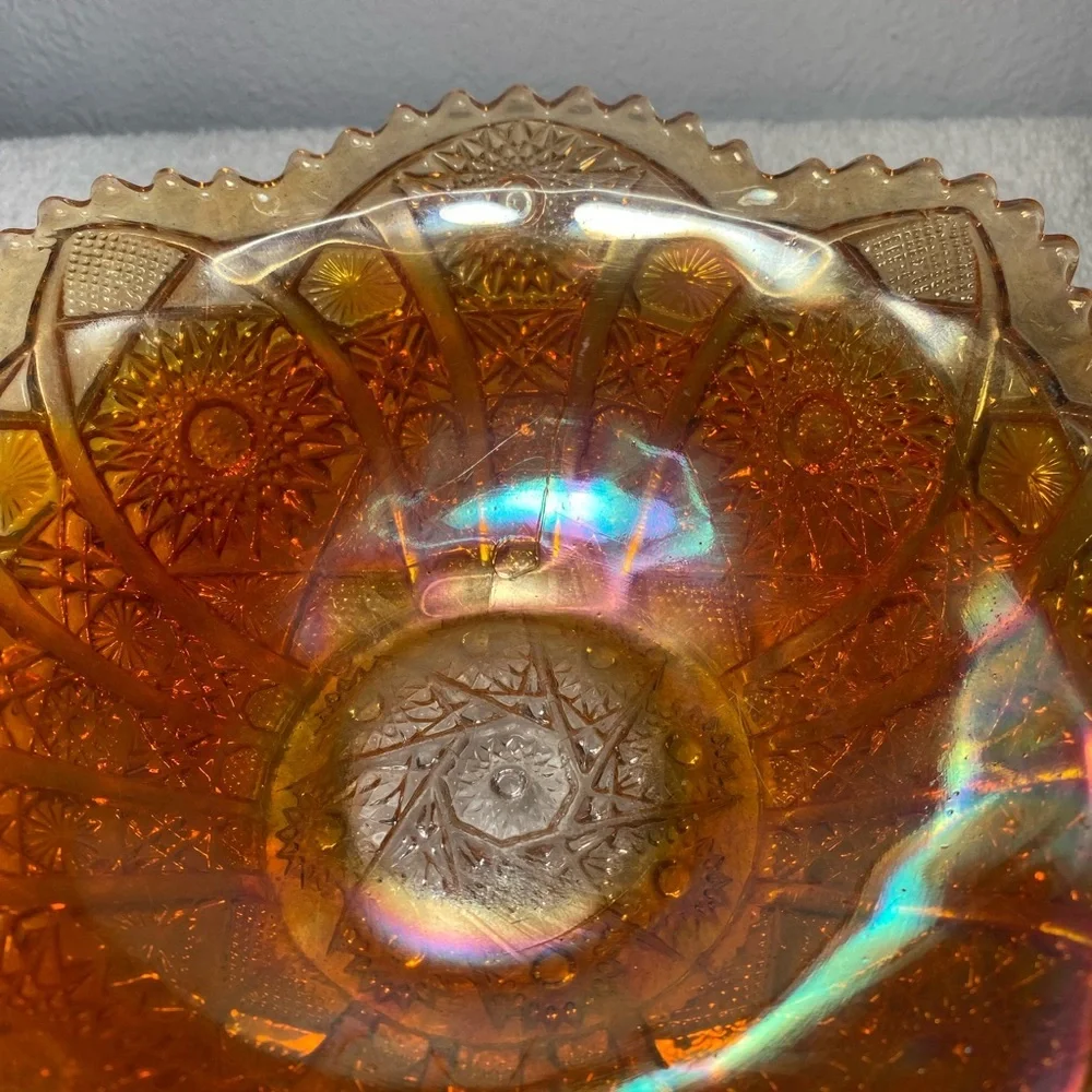 Vintage Amber Sunflower Round Serving Dish - Picture 9 of 9